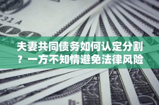 北京夫妻共同债务如何认定分割？一方不知情避免法律风险必看！